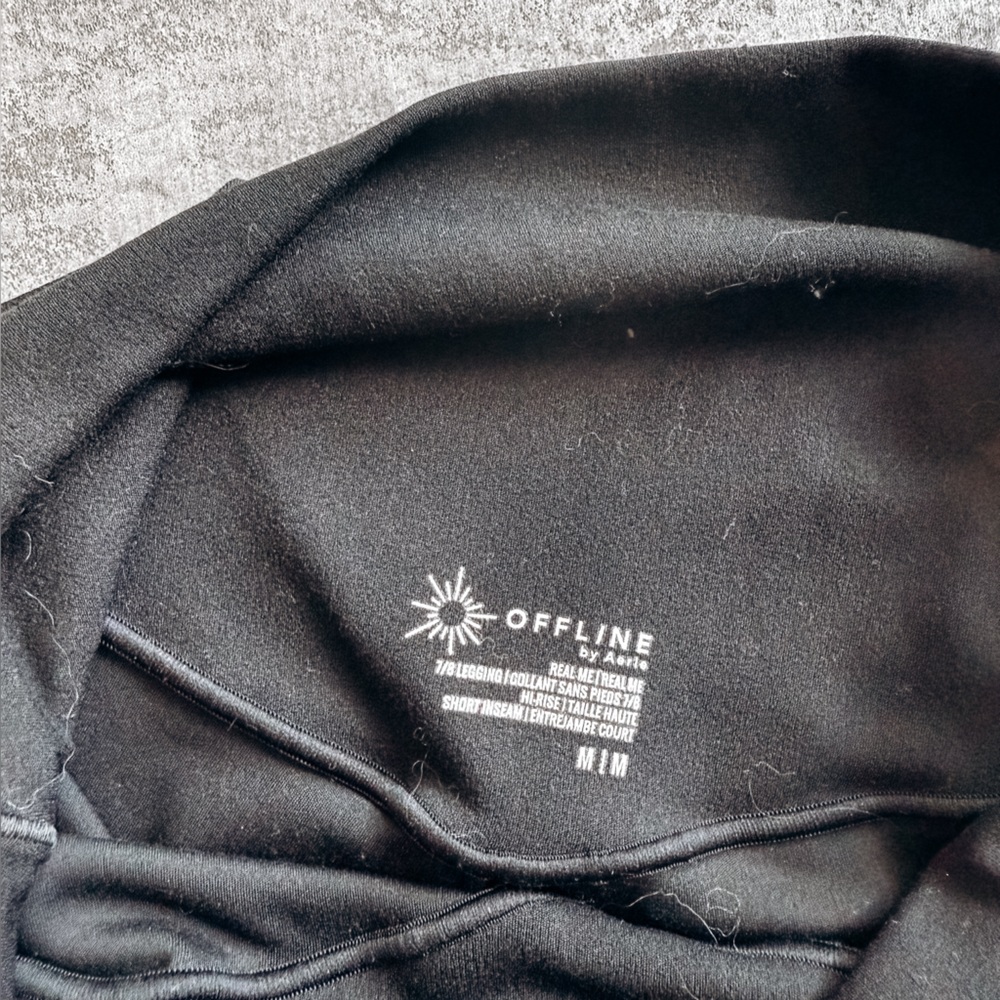 Aerie Offline High Rise Black Leggings Size Medium - Picture 6 of 7